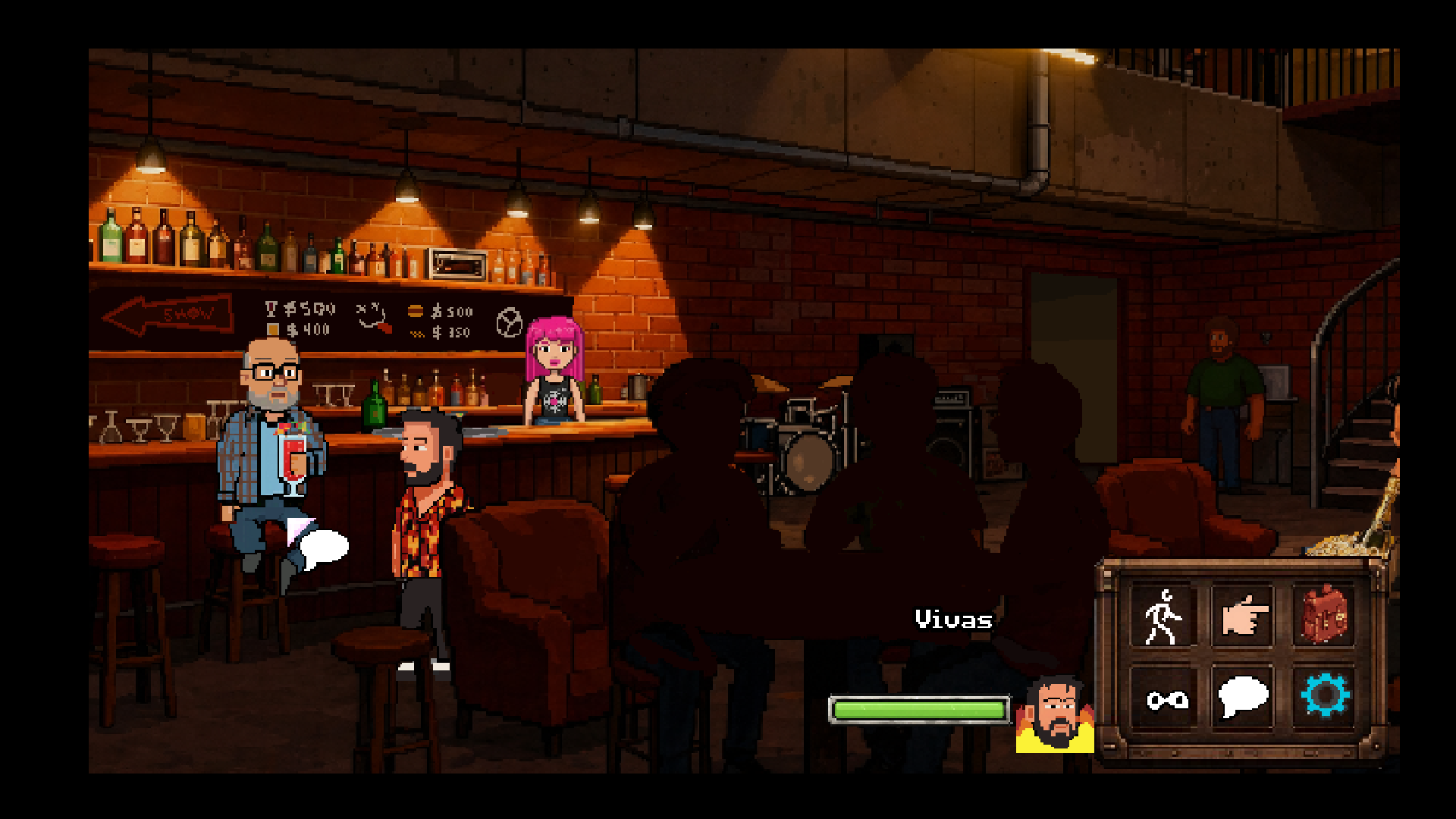 Paco at a comedy venue talking with a colleague